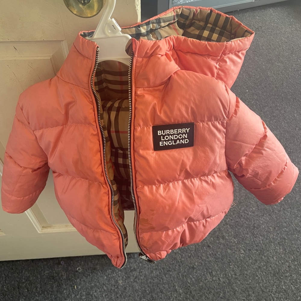 Burberry London England Baby Girls Reversible Jacket